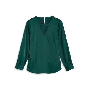 Green/Teal Long-Sleeve Blouse
